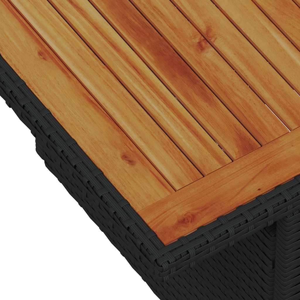 Garten-Sofa-Set mit Kissen 7 pcs Schwarz Poly Rattan